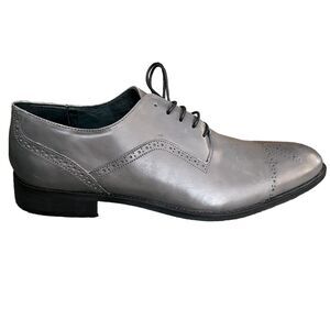 ROCHAS EU 46 / US 13 Grey Semi Brogue, Oxford Dress Shoes, Retails for $205